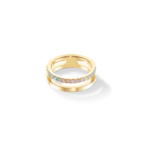 Gold Multicolour Pastel Ring