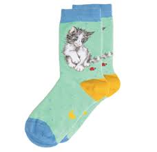 "Cat & Ladybird" Children Socks Size 6-8 1/2