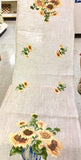 Sunflowers Linen Table Runner