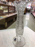 Vintage Hand Cut Scallop Edge GDR Crystal Vase