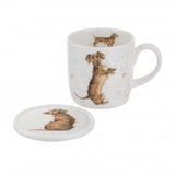 Wrendale Bone China Dachshund Mug and Coaster Set
