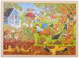 Goki Farm Animals 48 piece Wood Puzzle Old Country Shop