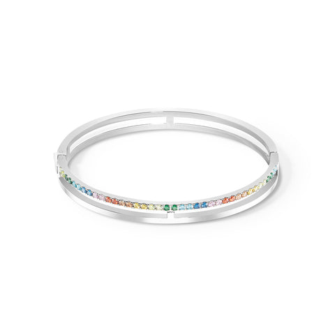 Stainless Steel Silver Multicolour Bangle