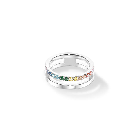 Silver Multicolour Ring