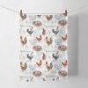 Rooster and Chickens Tea Towel