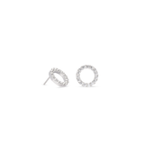 Silver Stainless Silver Crystal  Earrings