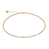 Multicolour Gold Necklace with Crystals