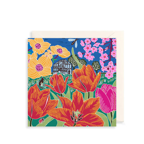 Greenhouse Flowers Greeting Card