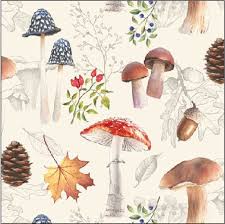 Autumn Mushroom Cocktail Napkins