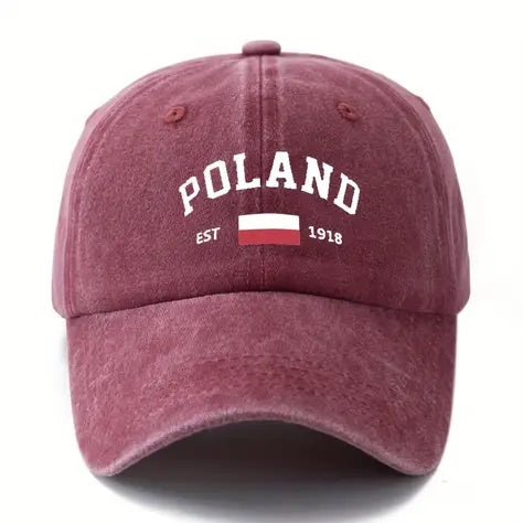 Polish Pride Baseball Cap -Burgundy