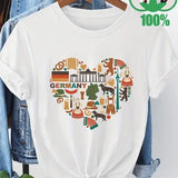 Germany Heart Oktoberfest T-shirt - White Large