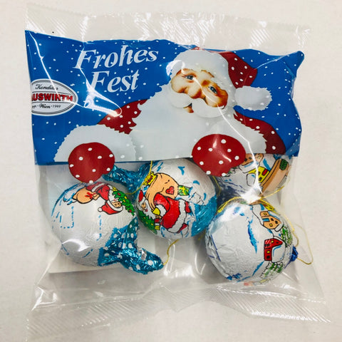 Milk Chocolate Christmas Balls in Foil with Santa