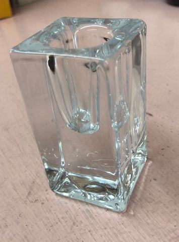 Tall Clear Glass Candle Holder