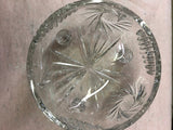 Vintage Pinwheel Hand Cut Crystal Bowl with feet