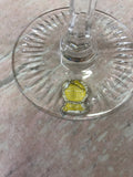 Vintage Bohemian Amber Hand Cut Crystal Hock Wine Glass