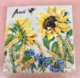 Sunflower and Honeybee Cocktail Napkins