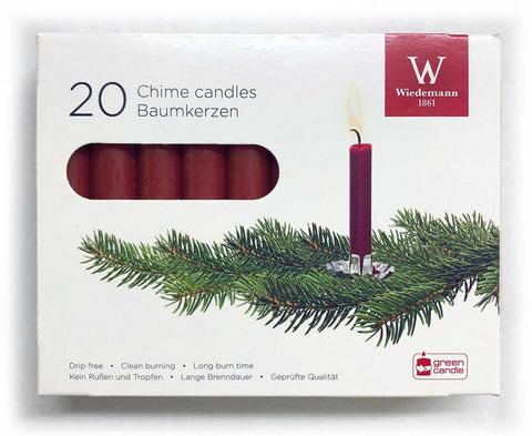 Christmas Tree and Angel Chime Candles - Burgundy Red