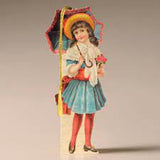 Mamelok Victorian Girl with Umbrella Bookmark Card