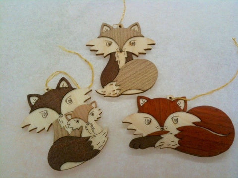 Wooden Foxes Hang-ons