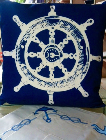Ship Wheel Decorative Pillow